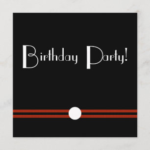 Invitation d'anniversaire Art déco en noir et blan