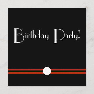 Invitation d'anniversaire Art déco en noir et blan