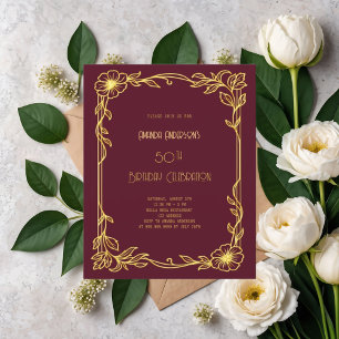 Invitation d'anniversaire Art Déco Gatsby bordeaux
