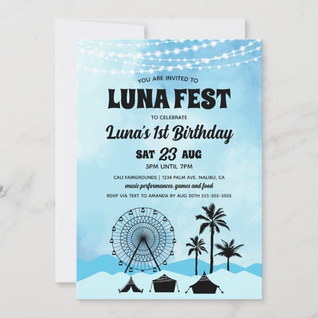 Invitation d'anniversaire au Blue Music Festival (Devant)