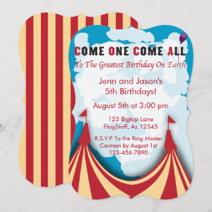 Invitation d'anniversaire au cirque