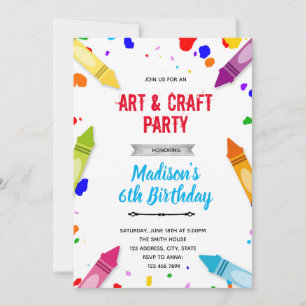 Invitation d'anniversaire au crayon mignon