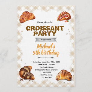 Invitation d'anniversaire au croissant