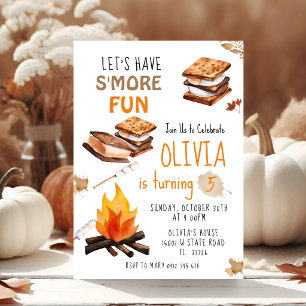 Invitation d'anniversaire au feu de camp pour s'am