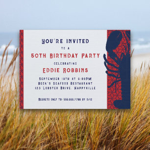 Invitation d'anniversaire au homard fruits de mer