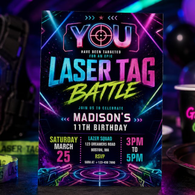 Invitation d'anniversaire au Laser Tag (Créateur téléchargé)
