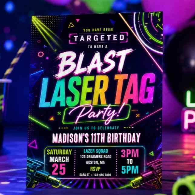 Invitation d'anniversaire au Laser Tag (Créateur téléchargé)