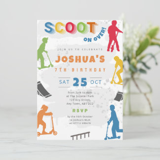 Invitation d'anniversaire au parc de trottinette f
