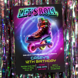 Invitation d'anniversaire au patin à roulettes - T