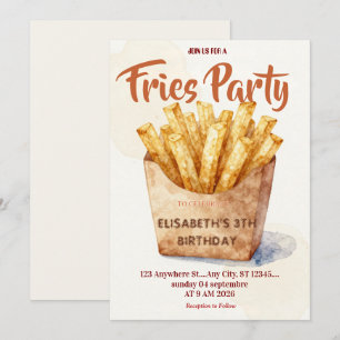 Invitation d'anniversaire au restaurant Frites