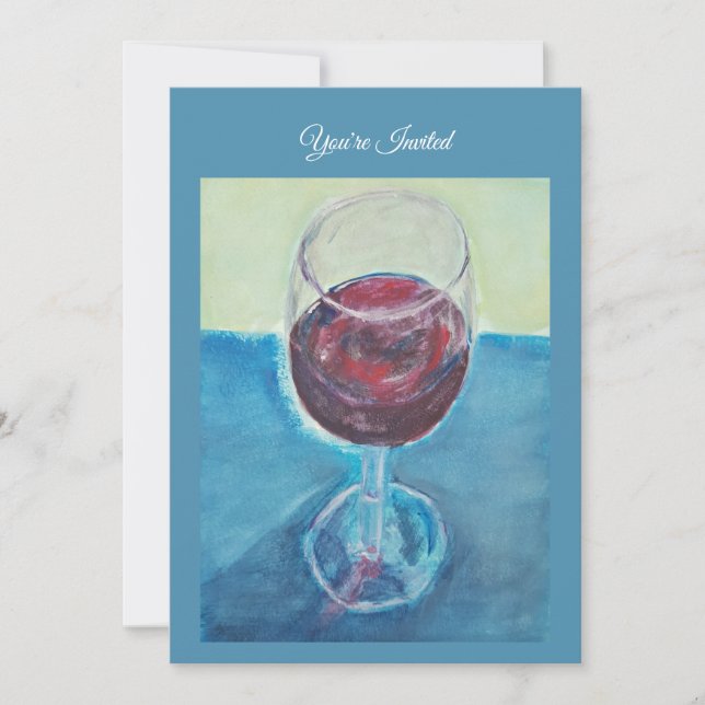 Invitation d'anniversaire au vin rouge, invitation (Devant)