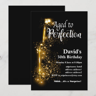 Invitation d'anniversaire au vin, vieilli à la per
