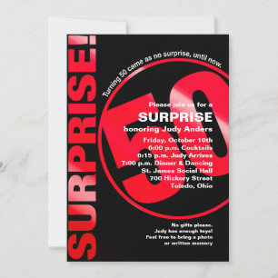 Invitation d'anniversaire audacieuse surprise - 50