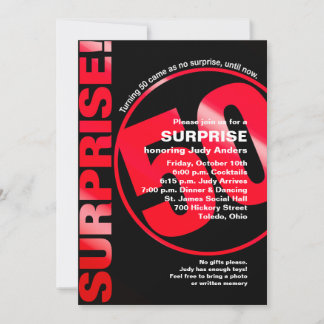 Invitation d'anniversaire audacieuse surprise - 50