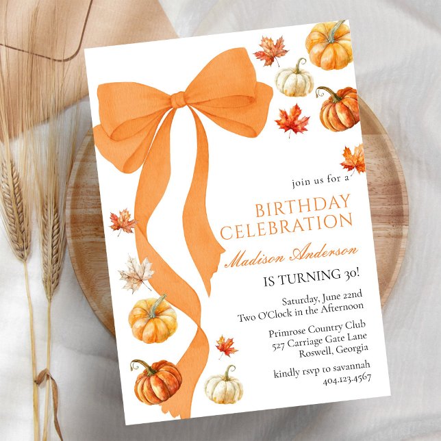 Invitation d'anniversaire automnal Coquette (Créateur téléchargé)
