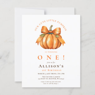 Invitation d'anniversaire automnal Coquette Bow Pu