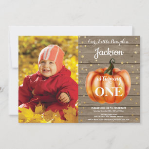 Invitation d'anniversaire automnale citrouille rus