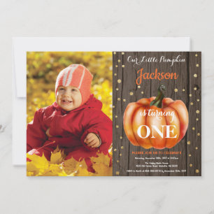 Invitation d'anniversaire automnale citrouille rus