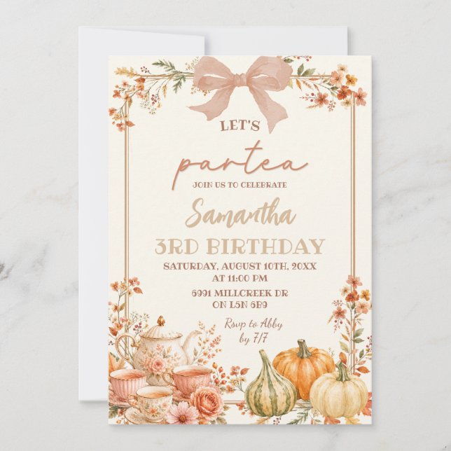 Invitation d'anniversaire Autumn Coquette Let's Pa (Devant)