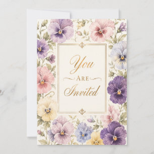 Invitation d'anniversaire aux florales de pensée m