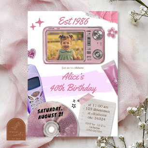 Invitation d'anniversaire avec appareil photo numé