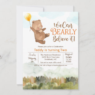 Invitation d'anniversaire avec ballon en forme d'o