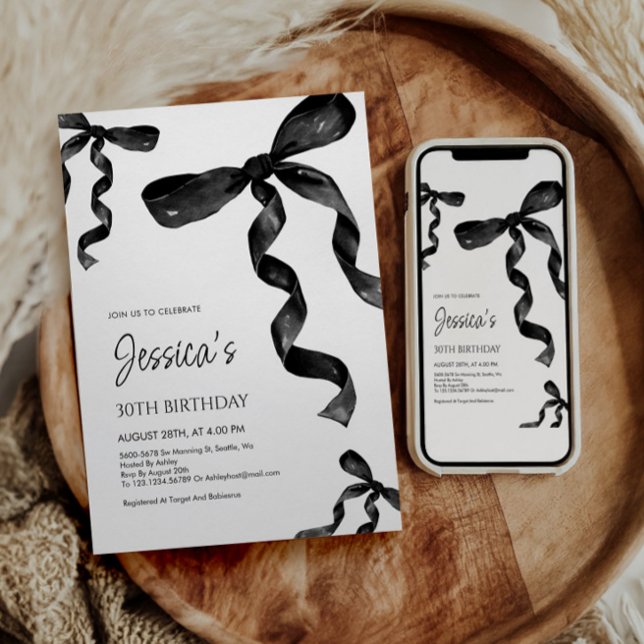 Invitation d'anniversaire avec Black Bow (Créateur téléchargé)
