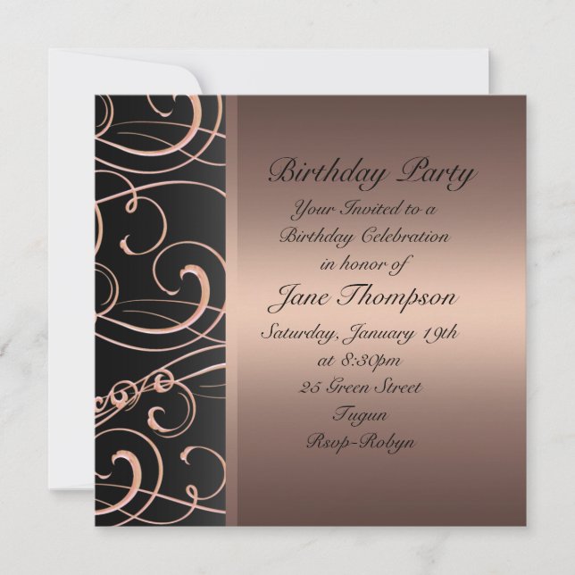 Invitation d'anniversaire avec bordure latérale to (Devant)