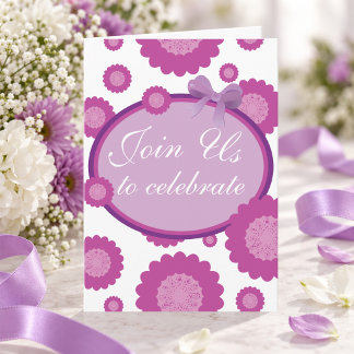 Invitation d'anniversaire avec fleurs roses dessin