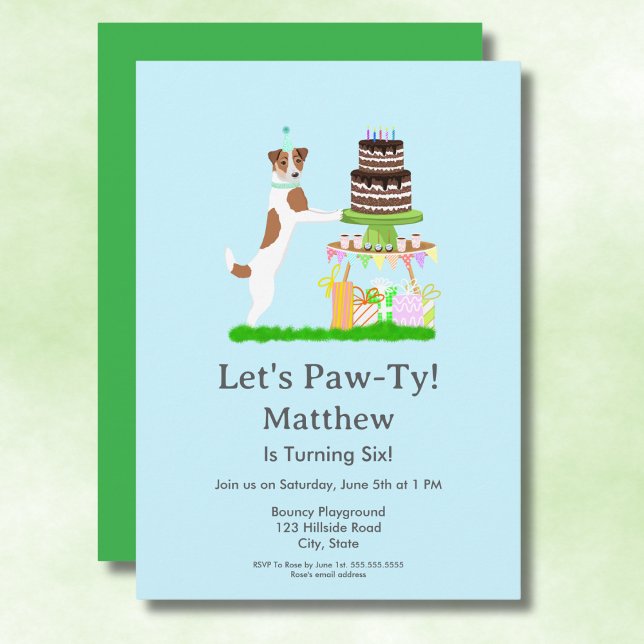 Invitation d'anniversaire avec Jack Russell Terrie (Créateur téléchargé)