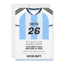 Invitation d'anniversaire avec maillot de foot per