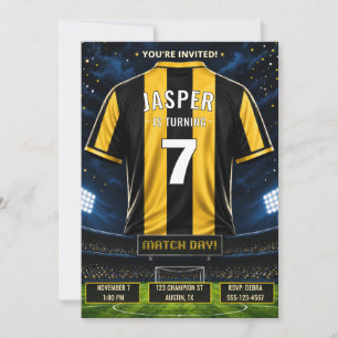 Invitation d'anniversaire avec maillot de football