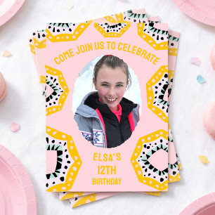 Invitation d'anniversaire avec photo et formes col