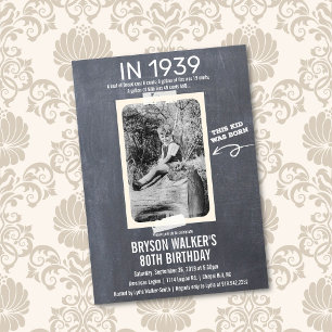 Invitation d'anniversaire avec photo vintage pour 