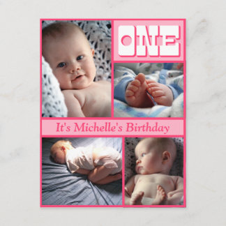 Invitation d'anniversaire avec plusieurs cadres ro