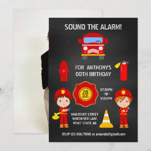 Invitation d'anniversaire avec tableau craie et ph