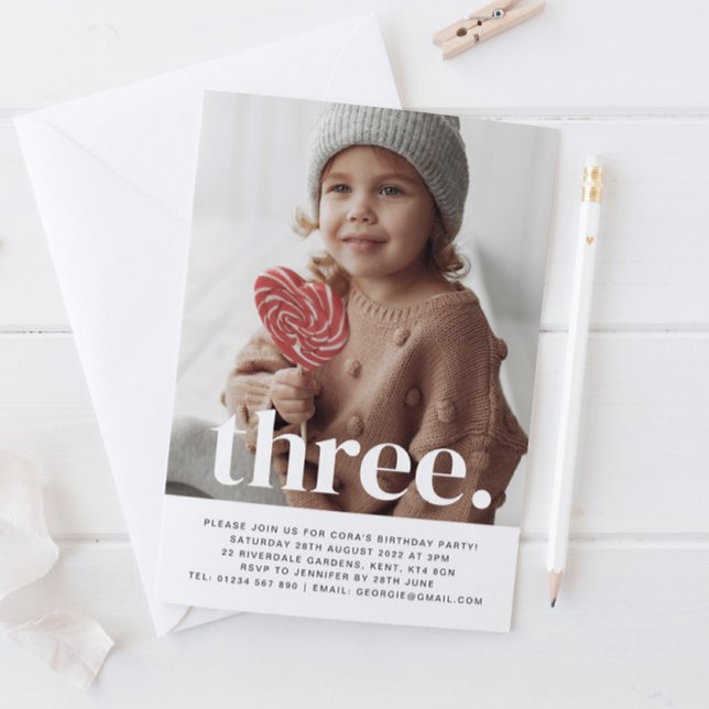 Invitation d'anniversaire avec trois photos (Créateur téléchargé)