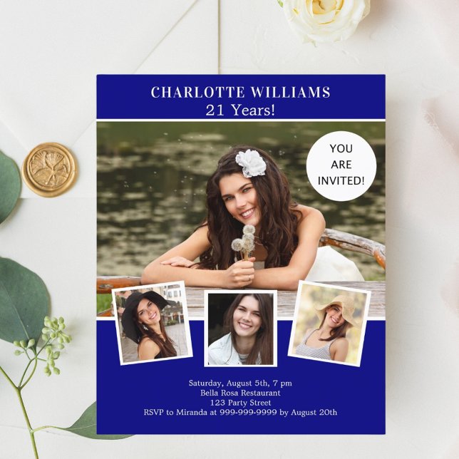 Invitation d'anniversaire avec un collage de photo (Créateur téléchargé)