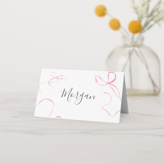 Invitation d'anniversaire avec un nœud rose, Invit (Devant)