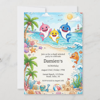 invitation d'anniversaire baby shark