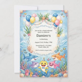 invitation d'anniversaire baby shark
