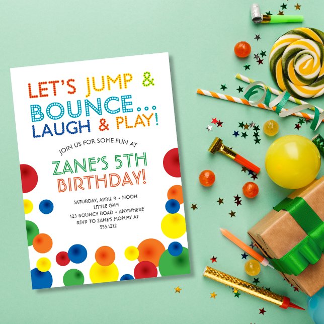 Invitation d'anniversaire Balle Sautante (Créateur téléchargé)