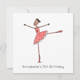 Invitation d'anniversaire Ballerine personnalisée