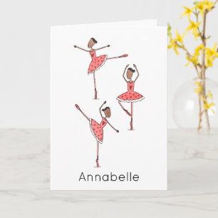 Invitation d'anniversaire Ballerine personnalisée 