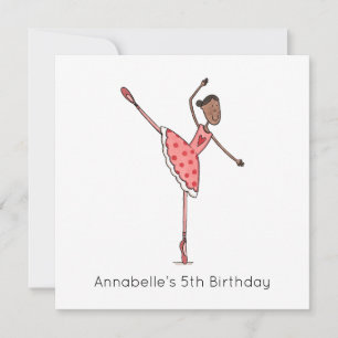 Invitation d'anniversaire Ballerine personnalisée