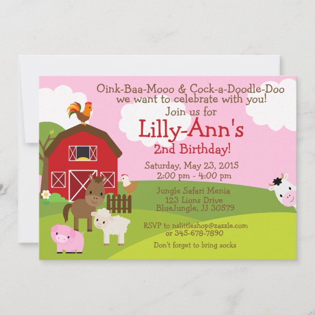 Invitation d'anniversaire Barnyard (Devant)