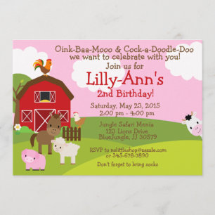 Invitation d'anniversaire Barnyard