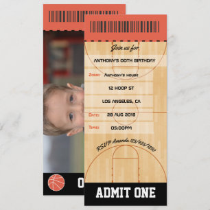 Invitation d'anniversaire Basket-ball ajouter une