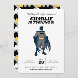 Invitation d'anniversaire Batman Super Hero