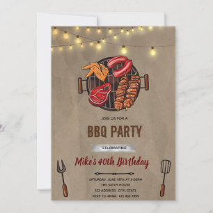 Invitation d'anniversaire Bbq